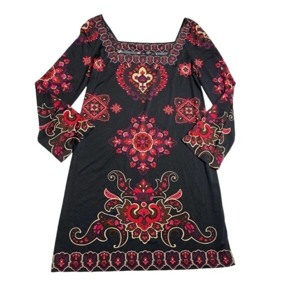 INC International Concepts Black Red Slinky Dress Medium - Picture 3 of 8